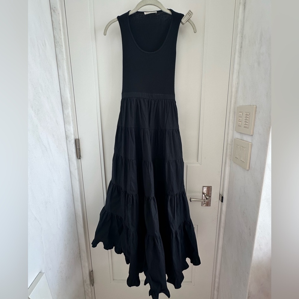 Ulla Johnson petite p black tiered maxi dress